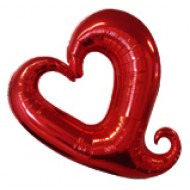 Hjerte udskåret folie ballon Rød 36" (u/helium)